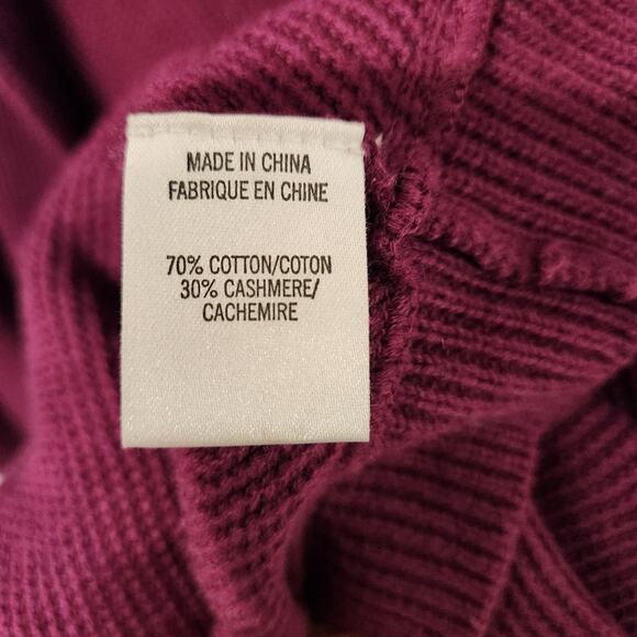 Theory cashmere blend waffle knit open purple cardigan size medium - Picture 4 of 5